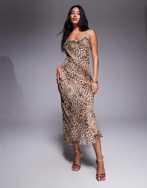 Mango cami maxi dress in leopard print - view 1