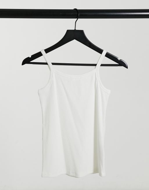 Mango - Cami med stropper i hvid bomuld - WHITE, 2 af 4