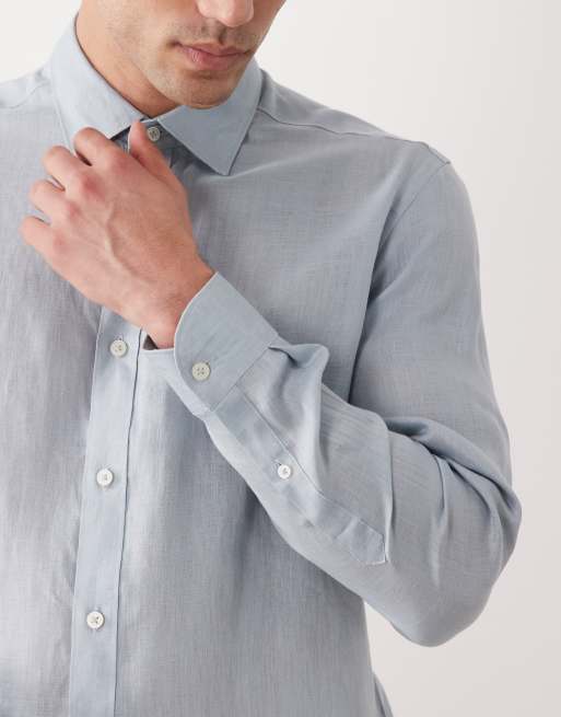 Mango - Camicia a maniche lunghe 100% lino azzurra, 3 di 5