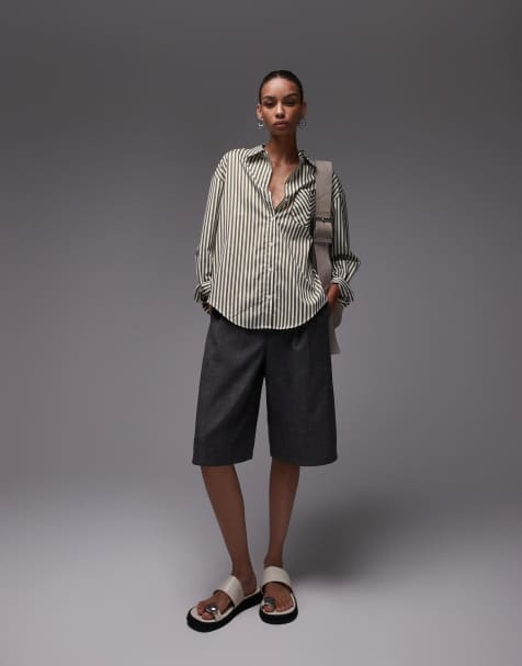 Mango - Camicia a righe bianche e verdi - view 1