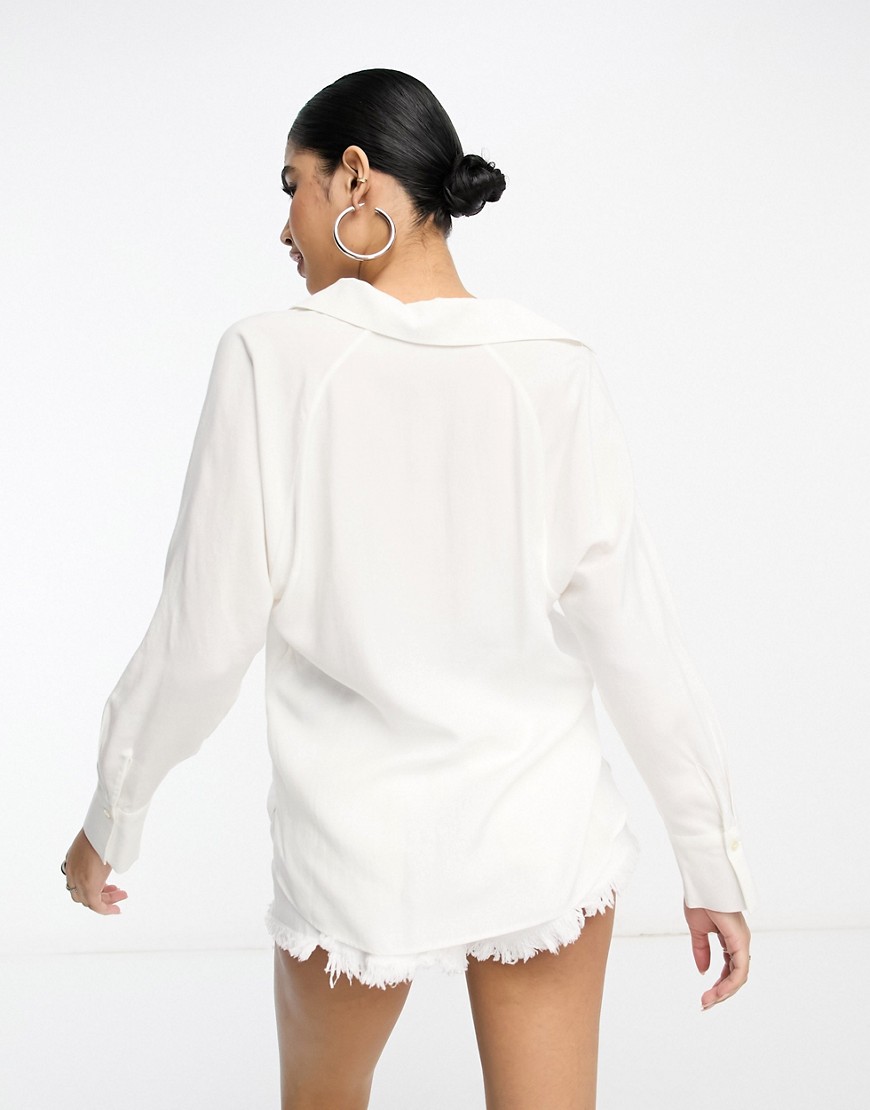 Camicia bianca con bottoni-Bianco - Mango Camicia donna  - immagine3