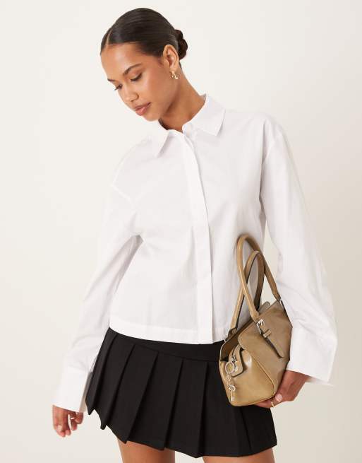 Mango - Camicia bianca taglio corto