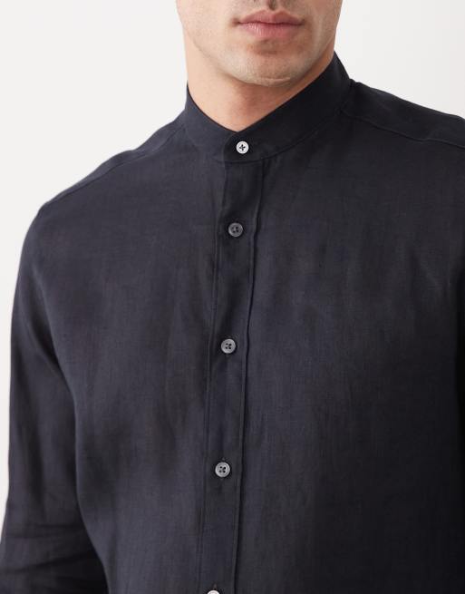 Mango - Camicia blu navy 100% lino a maniche lunghe, 5 di 5