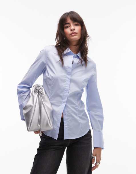 Mango - Camicia blu stretta in vita - view 1