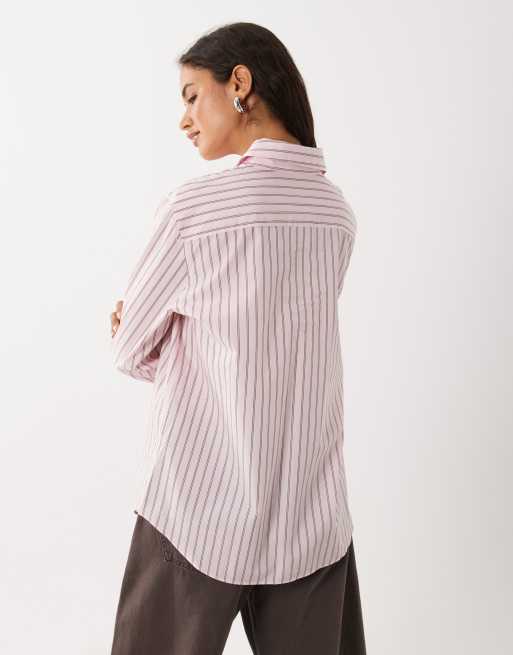 Mango camicia classica a righe rosa, 4 di 4