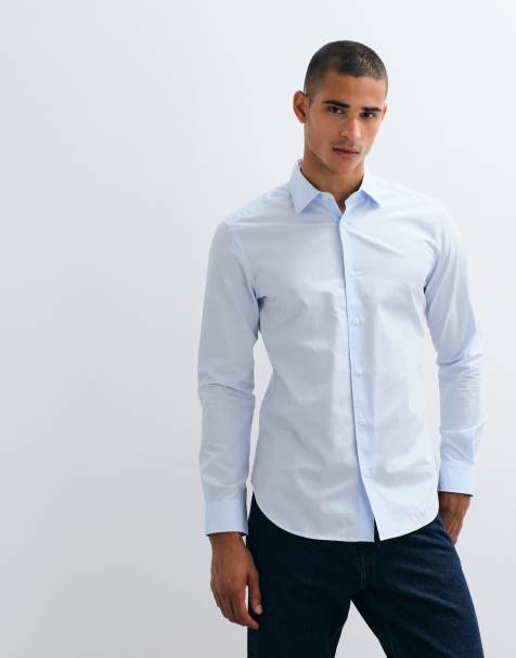 Mango camicia classica azzurro chiaro - view 1