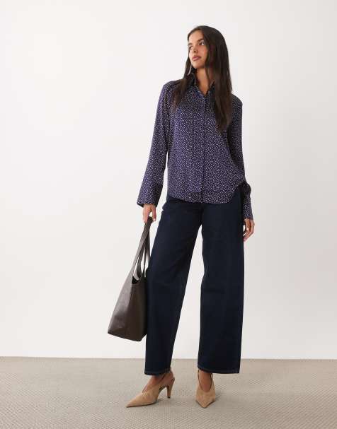 Mango camicia classica con stampa a pois blu - view 1
