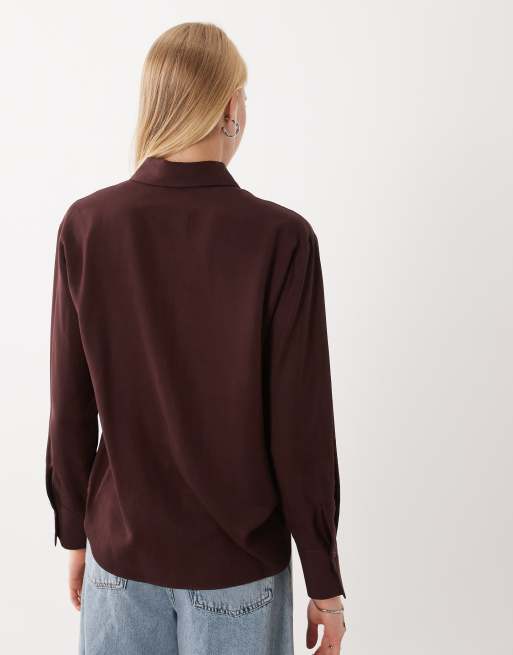 Mango camicia classica marrone, 4 di 4
