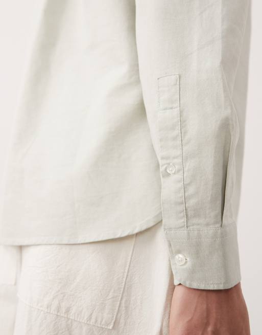 Mango - Camicia comoda a maniche lunghe verde menta a righe 100% cotone, 3 di 5