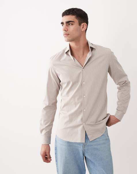 Mango - Camicia comoda a righe écru - view 1