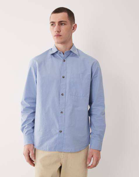 Mango - Camicia comoda blu in 100% cotone - view 1