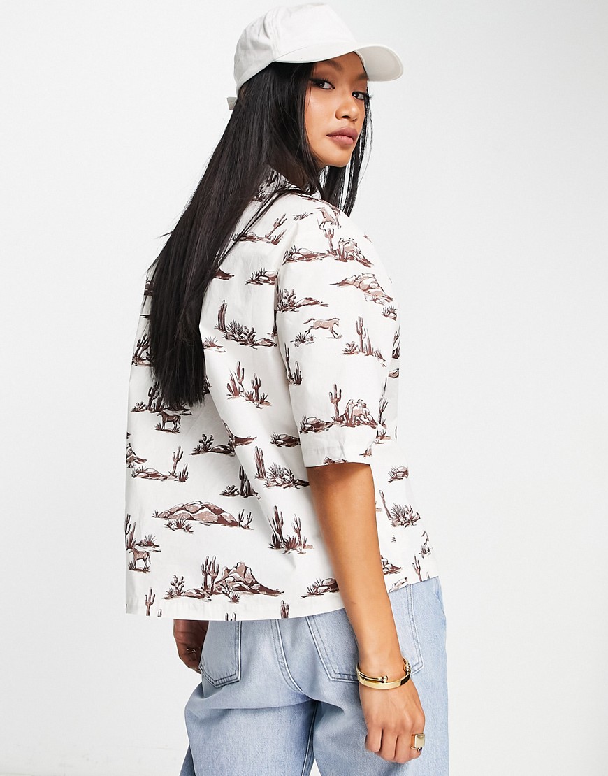 Camicia da bowling con bottoni e stampa di cavalli-Multicolore - Mango Camicia donna  - immagine2