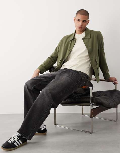 Mango - Camicia giacca in misto cotone kaki con bottoni - view 1