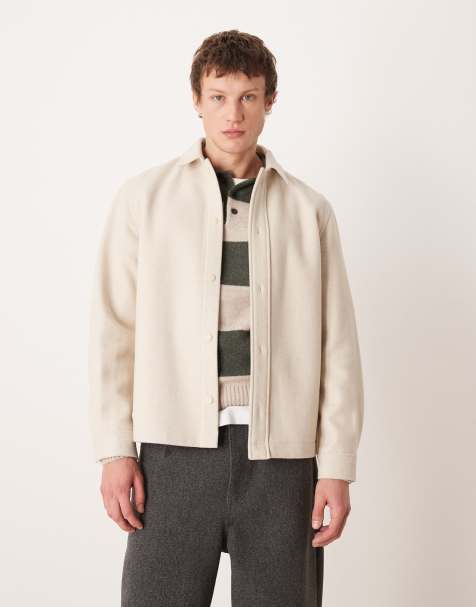 Mango - Camicia giacca in misto lana color crema - view 1