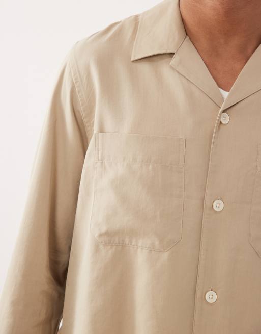 Mango - Camicia giacca leggera in misto cotone beige con bottoni, 3 di 5