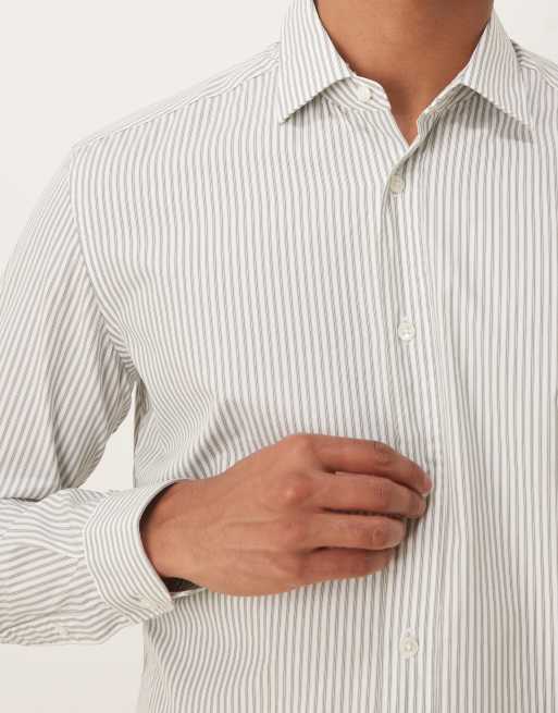Mango - Camicia in 100% cotone kaki a righe, 5 di 5