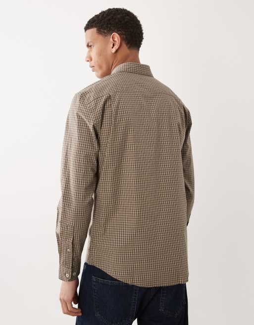 Mango - Camicia in 100% cotone marrone a quadretti, 5 di 5