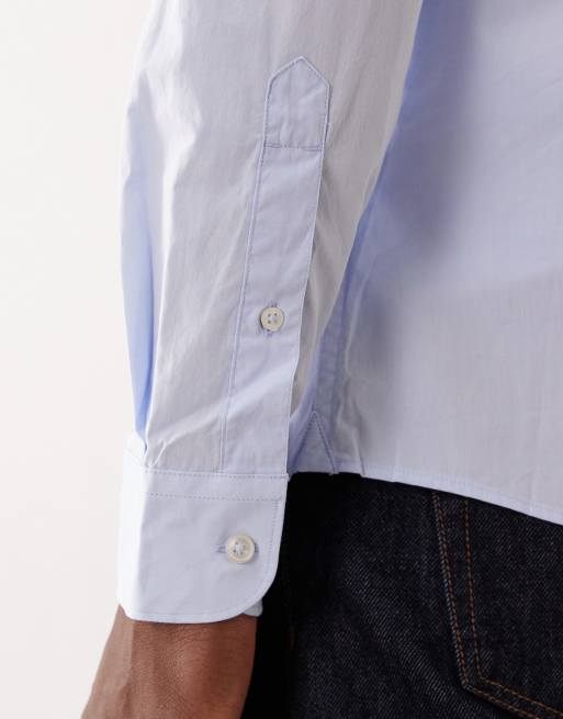 Mango - Camicia in cotone azzurra, 5 di 5