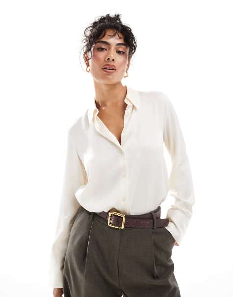Mango - Camicia in raso bianca - view 1