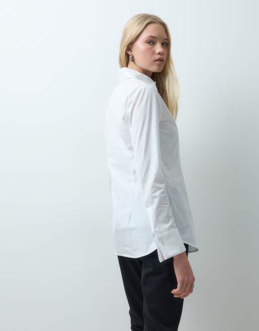 Mango camicia lunga stretta in vita bianca, 4 di 4
