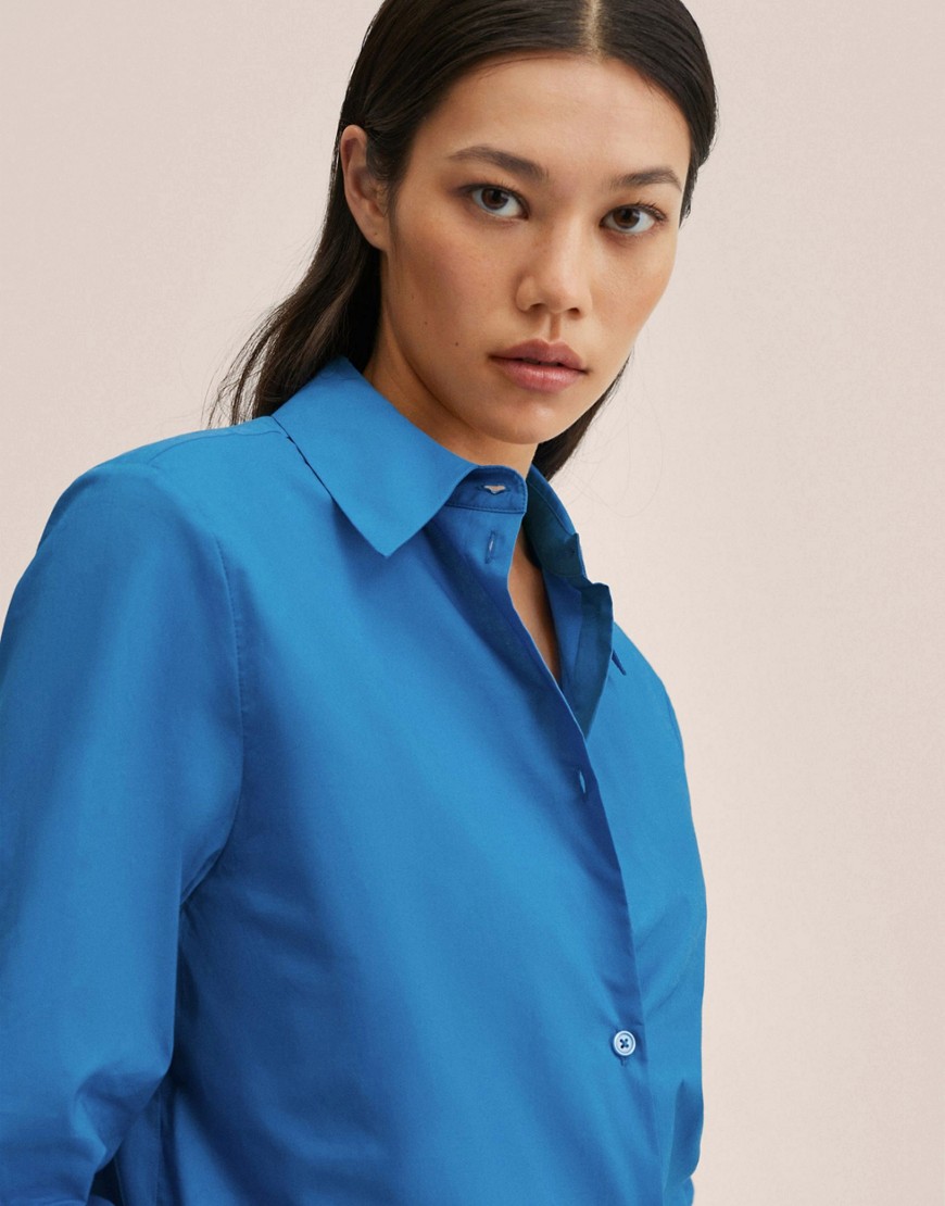 Camicia oversize blu acceso - Mango Camicia donna  - immagine1