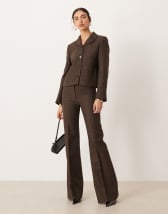 ASOS DESIGN cinch moulded hip blazer co ord in micro check