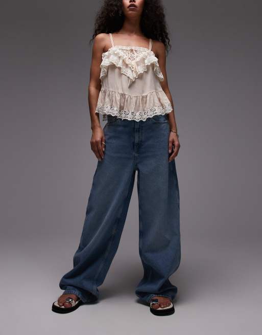 Mango - Camilla - Jeans comodi blu vestibilità comoda con dettagli slavati sul davanti