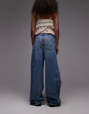 Shop Mango Camilla Relaxed Baggy Washed Front Jeans In Blue