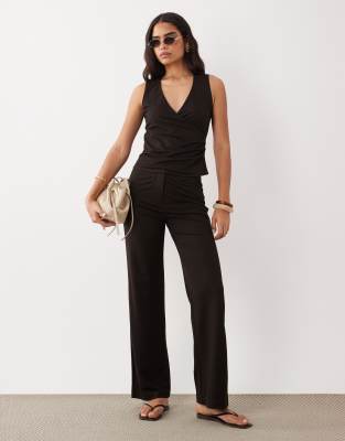 Can - Pantalon droit d'ensemble - Marron chocolat M