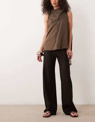 Mango Can Straight Pants In Brown