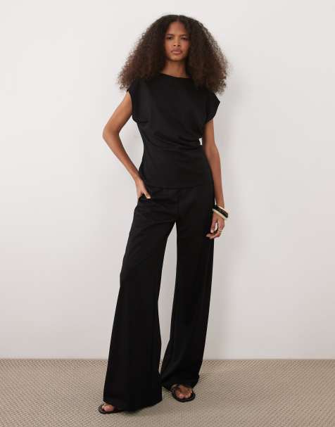 Mango Candelo straight pants in black - part of a set - view 1