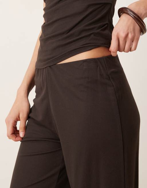 Mango Canela jersey pants in chocolate - part of a set, 4 of 5