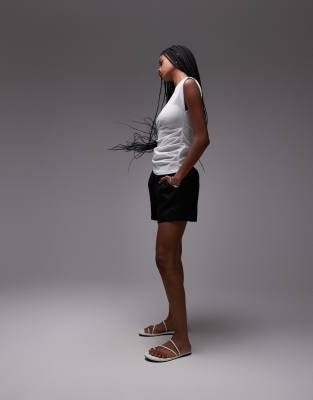MANGO CAP SLEEVE AYSMMETRIC CREPE TOP 