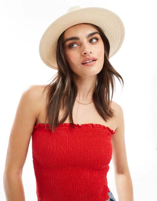 Mango - Cappello di paglia colore naturale con fascia nera