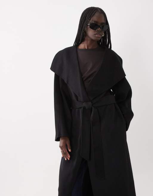 Mango cappotto sartoriale con cintura nero, 3 di 4