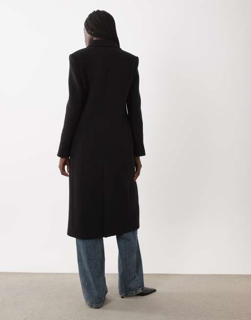 Mango cappotto sartoriale doppiopetto in misto lana nero, 4 di 4
