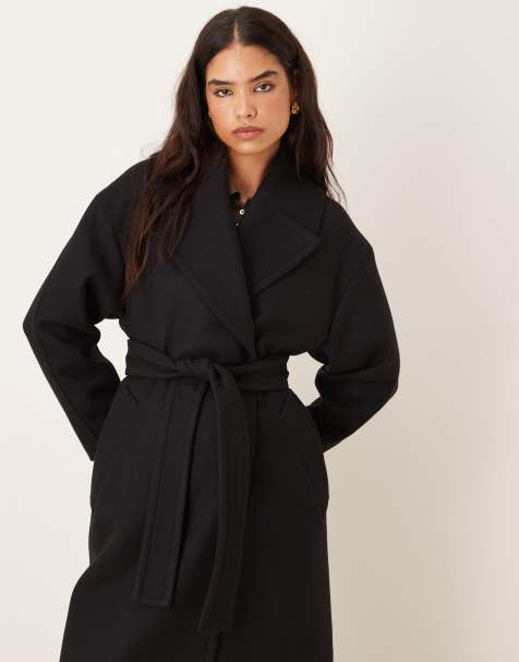 Mango - Cappotto sartoriale nero allacciato in vita - view 1