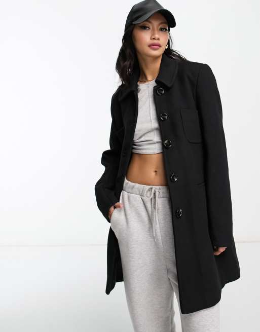 Mango - Cappotto sartoriale taglio corto nero