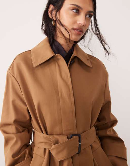 Mango Capsule 100% cotton classic trench coat in chestnut, 2 of 4