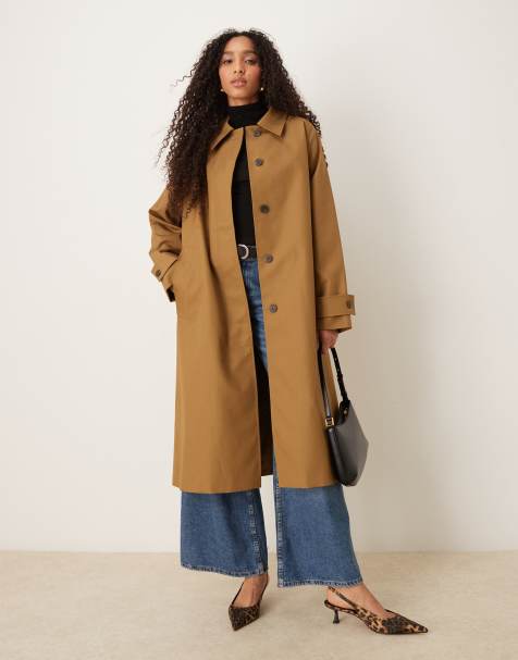 Mango Capsule 100% cotton trench coat in tan - view 1