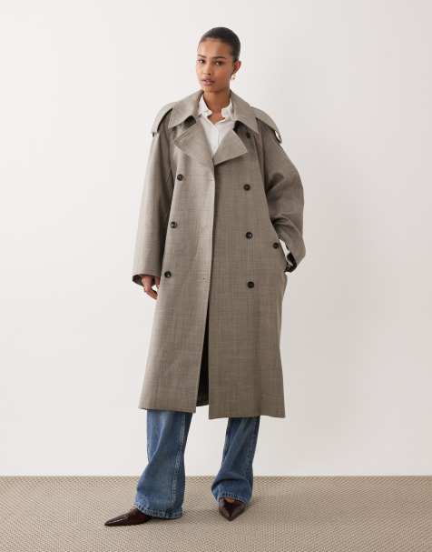 Mango Capsule 100% wool premium trench coat in grey - view 1