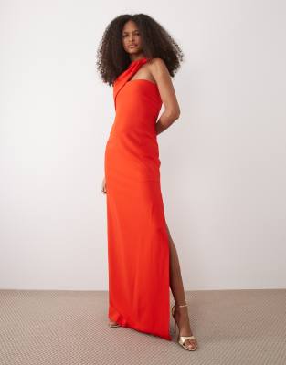 Mango Capsule asymmetric maxi dress in red