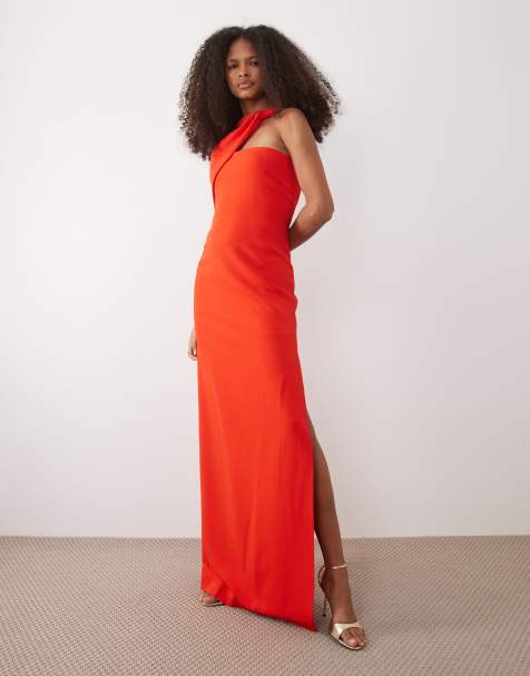 Mango - Capsule - Asymmetrische maxi jurk in rood - view 1