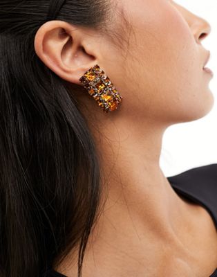 Mango Capsule bronze jewel earrings in brown - ASOS Price Checker
