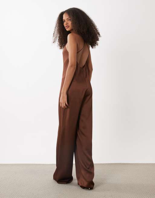 Mango – Capsule – Brun jumpsuit med halterneck, 4 av 4