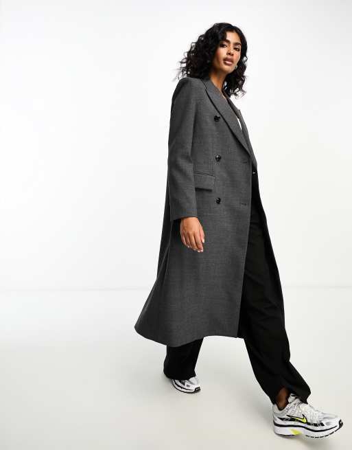 Mango Capsule Cappotto taglio lungo in lana grigio