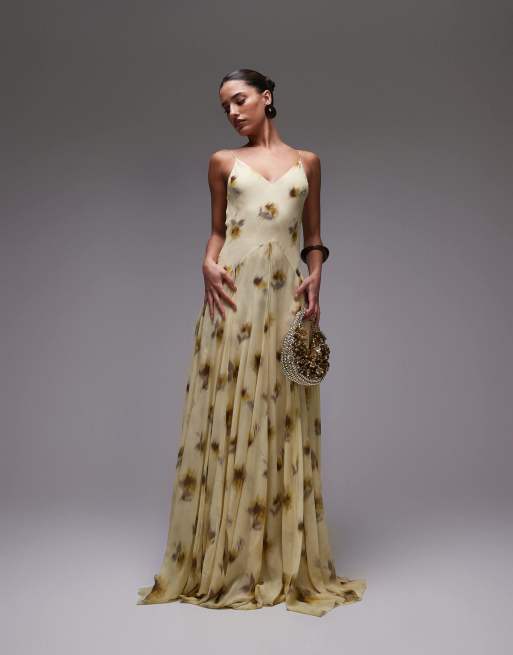 white christmas dresses Melrose Satin Chiffon Maxi Dress