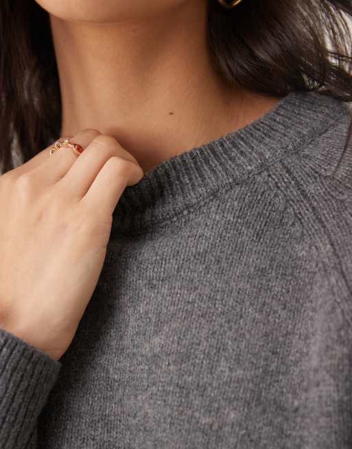 Mango – Capsule – Ciemnoszary sweter z mieszanki wełny, 4 z 4