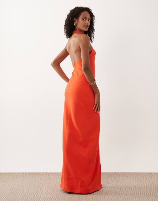 mango capsule collection red dress Mango Capsule asymmetric maxi dress in red