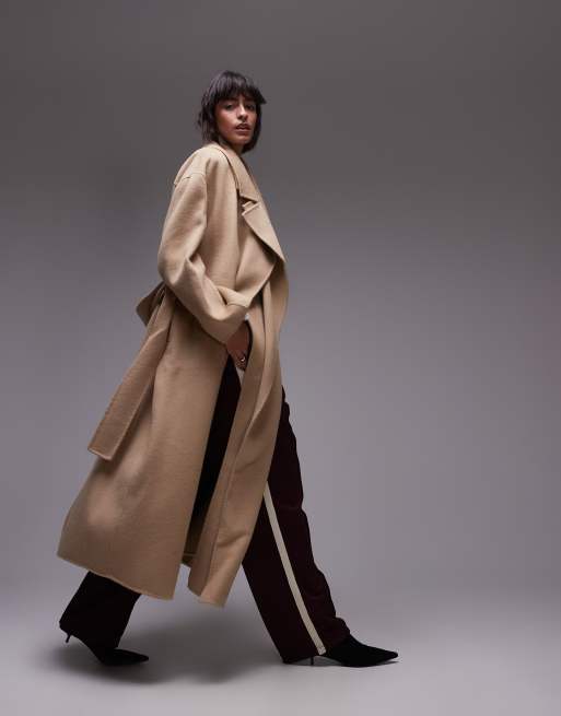 Mango Capsule double layer wool coat in tan